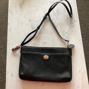 Never used! Black pebble leather, cross body bag